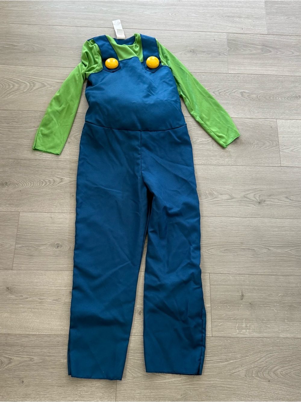Super Mario Luigi Jumpsuit Halloween Costume Kids Size Lg (10/12)